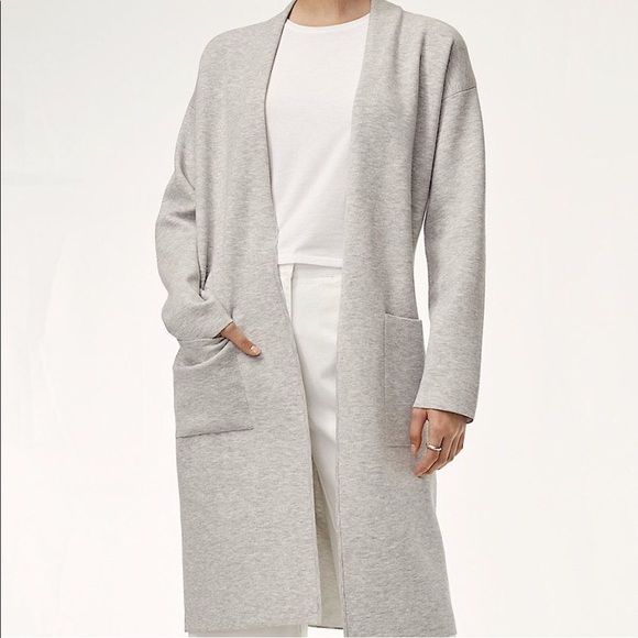 Aritzia Babaton Lance Cardigan Heathered Grey Espace - Picture 3 of 8